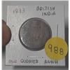 Image 1 : 1833 British India- one quarter anna