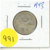 Image 1 : 1943 Canada 25 cents silver coin