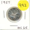 Image 1 : 1957 Canada silver 25 cents