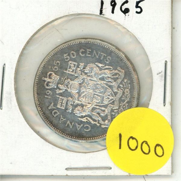 1965 Canada silver 50 cents coin