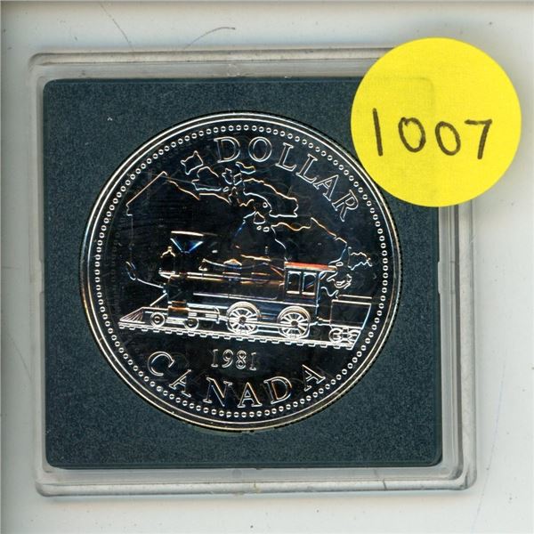 1981 canadian commemorative silver dollar-100th anniversary of the trans-canada railway
