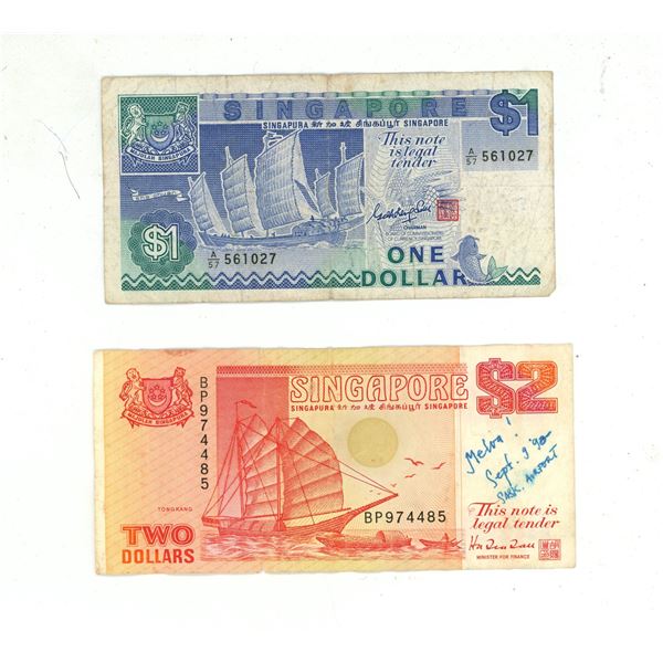 Singapore one and two dollars