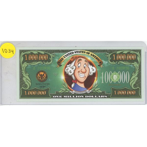 Series 2015D US one million dollars (not legal tender)
