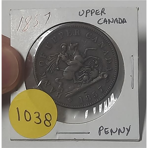 1857 bank of upper canada one penny