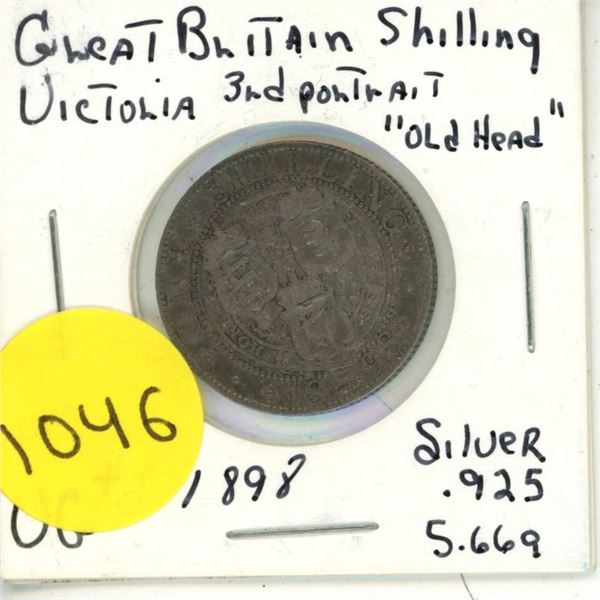 Great britain victoria "old head" shilling from 1898-silver .925 and 5.66 grams
