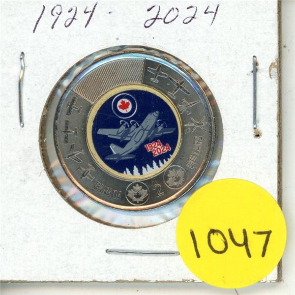 2024 $2 toonie-100th anniversary of the royal canadian air force (RCAF)