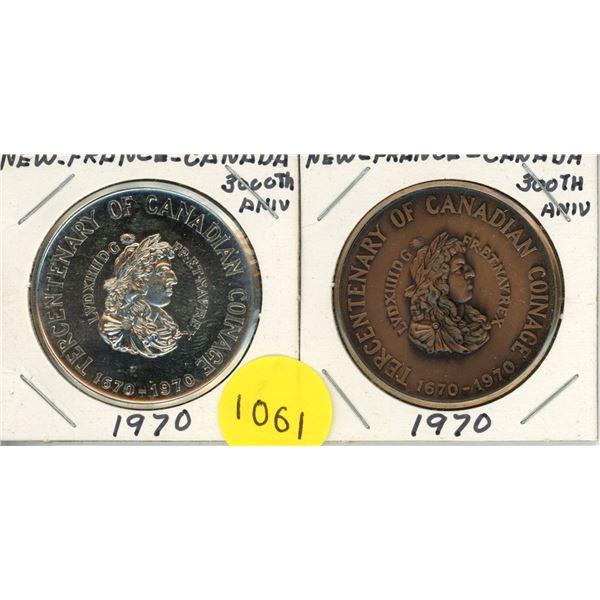 Canada 1670-1970 new france 300th anniversary coin/token