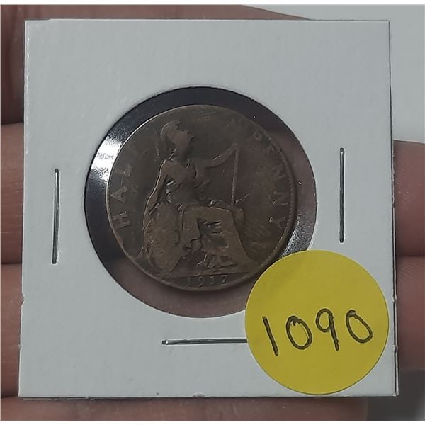1917 british half penny