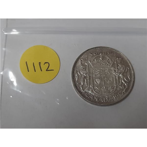 1952 canadian silver 50 cents