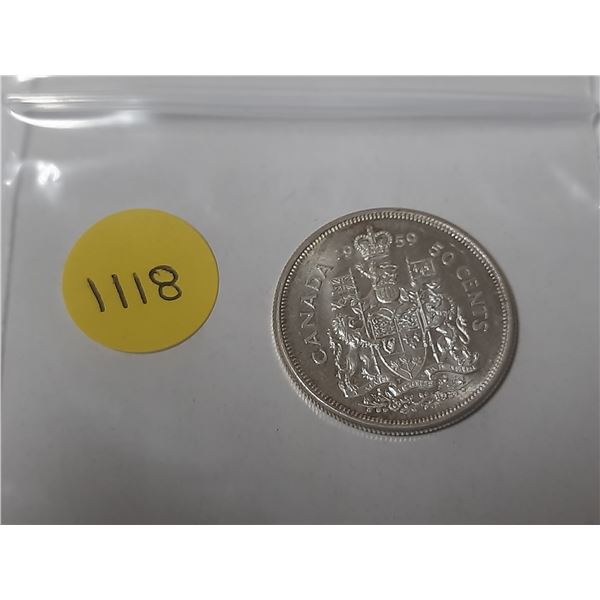 1959 canadian silver 50 cents