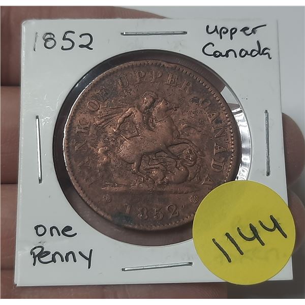 1852 bank of upper canada one penny