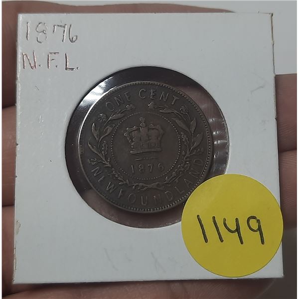 1876 new foundland one cent
