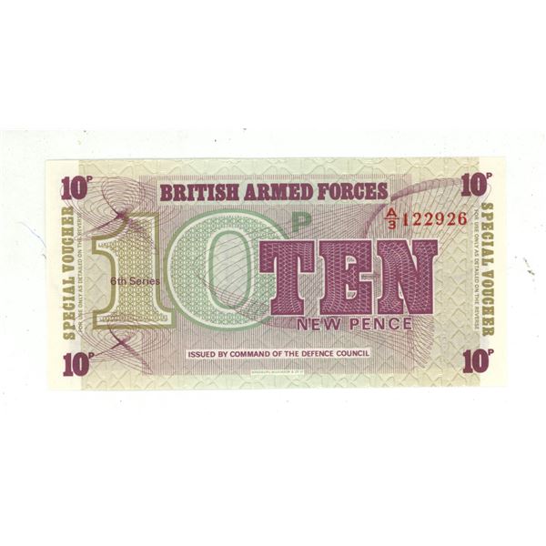 British armed forces 10 new pence special voucher