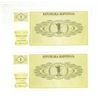 Image 1 : (2) one dollar banknote from slovenia-1991 (uncirculated)