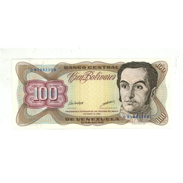 Vintage banco central -100 bolivares banknote -venezuela