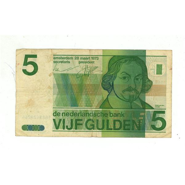 1973 5 gulden banknote from the netherlands