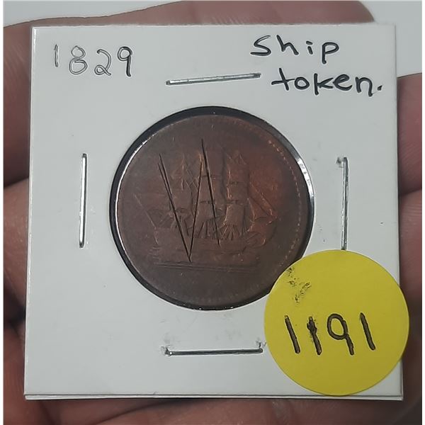 1829 ship token