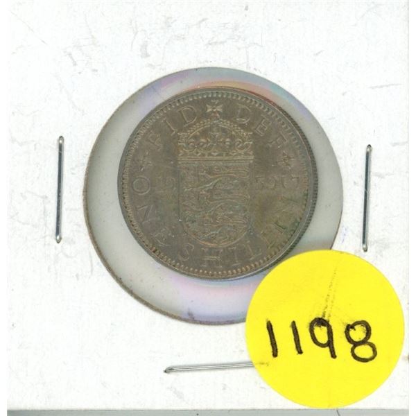 1959 great britian one shilling coin