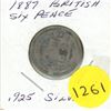 Image 1 : 1887 British Six Pence -.925 Silver.