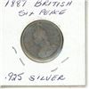 Image 2 : 1887 British Six Pence -.925 Silver.