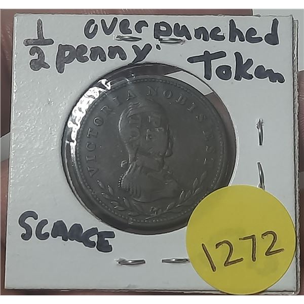 Half Penny Over Punched Token - Scare.