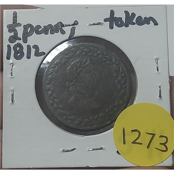 1812 Half Penny Tokern.
