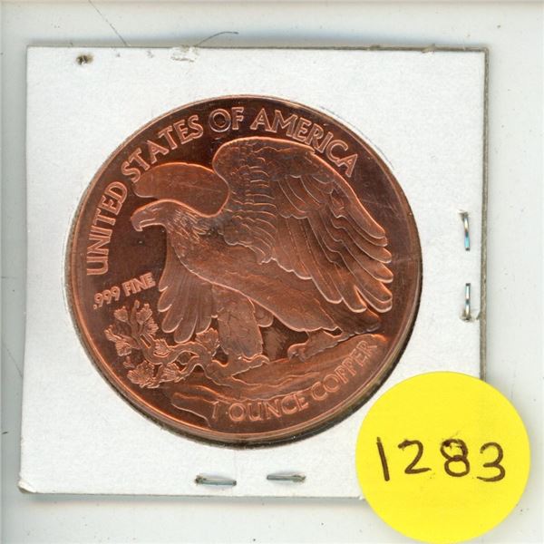 United States of America .999 Fine 1 Ounce Copper.