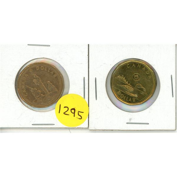 1995 Canadian "Peacekeeping"  and 2019 Canadian One Dollar Coins.