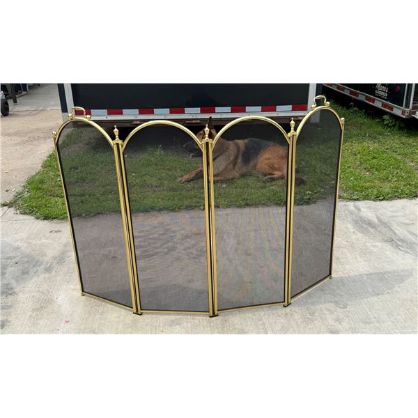 FOUR PANEL FOLDING FIREPLACE SCREEN
