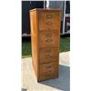 Image 1 : VINTAGE WOOD FOUR DRAWER FILING CABINET