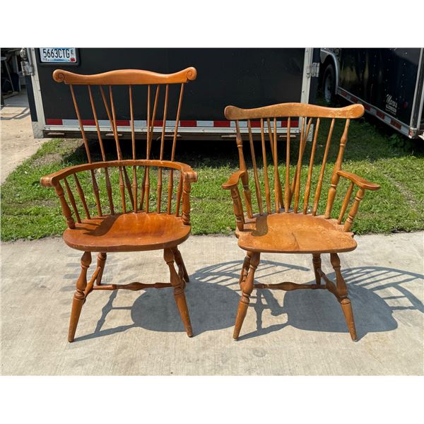 VINTAGE WOOD ARMCHAIRS