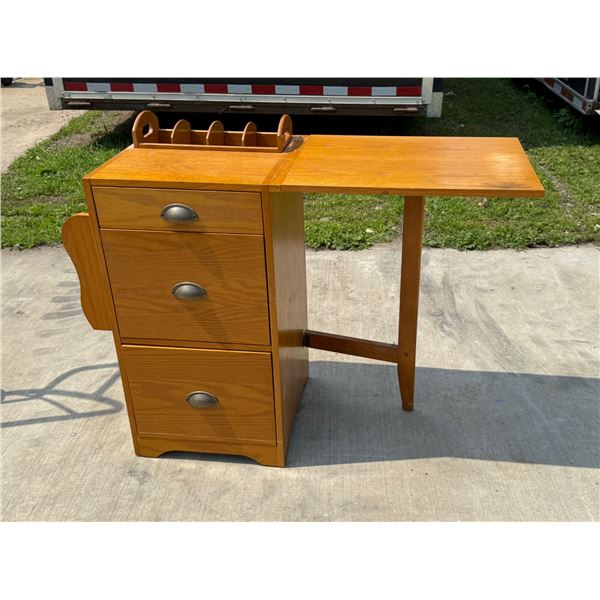 DROP SIDE DESK WITH FILE CABINET