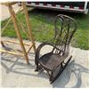 Image 7 : ANTIQUE BENTWOOD HICKORY AND OAK TWIG ROCKER AND LOG WOOD TABLE