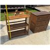 Image 10 : WOOD FOLDING SHELF AND SMALL DRESSER