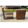 Image 5 : WOOD FOLDING SHELF AND SMALL DRESSER