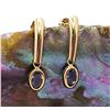 Image 3 : 14K Yellow Gold Dangling Tanzanite Earrings