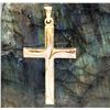 Image 1 : Stylized Cross Pendant 14K Yellow and White Gold