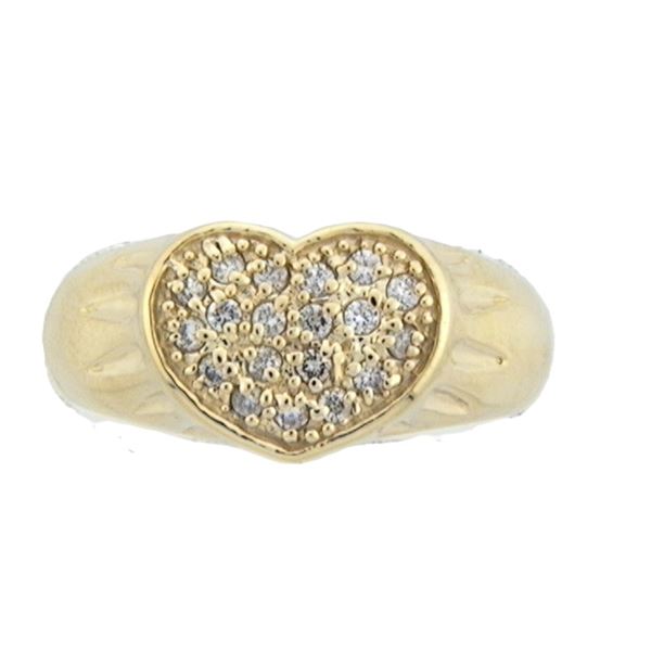 Classic Pave' Diamond Heart Ring