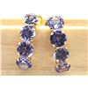 Image 1 : Twinkling Tanzanite Minimalist Half-Hoop Earrings