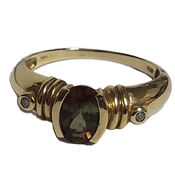 Amazing Color-Changing Andalusite & Diamond Ring