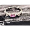 Image 7 : White Gold Pink Sapphire and Diamond Stacker Ring
