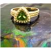 Image 2 : Fancy Trilliant-Cut Peridot Ring