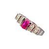 Image 3 : Ruby and Diamond Geometric Pyramid Ring - Modern