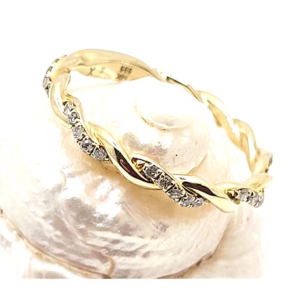 Diamond Twisted Vine Stackable Band, Wedding Ring