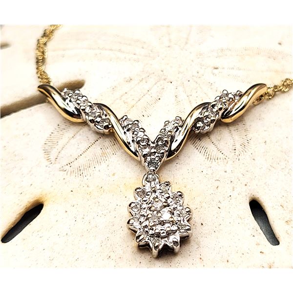 Sparkling Singapore Link Diamond Lavalier Necklace