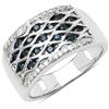 Image 3 : Blue and White Diamond Ring in Sterling Silver