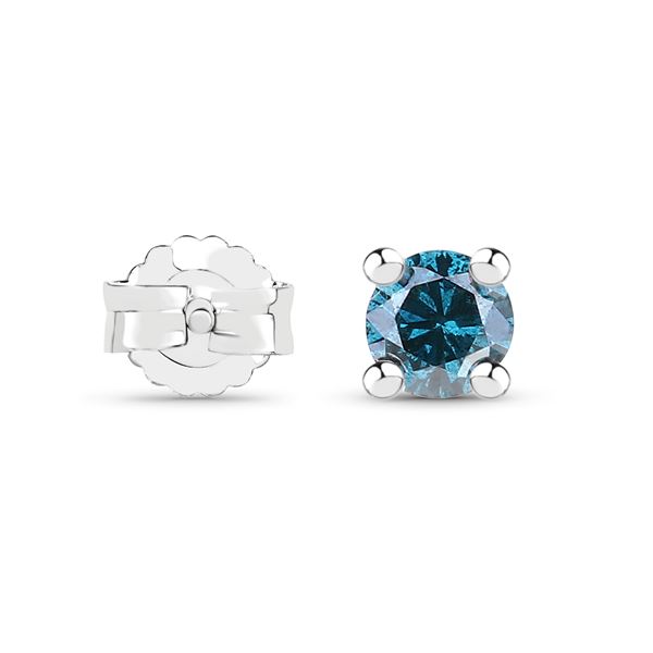 Minimalist Earth-Mined Blue Diamond Stud Earrings
