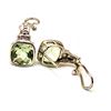 Image 10 : Green Amethyst and Diamond Earrings - Prasiolite