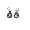 Image 11 : Green Amethyst and Diamond Earrings - Prasiolite