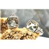 Image 4 : Green Amethyst and Diamond Earrings - Prasiolite
